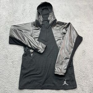 Nike Jordan Training Shield Hoodie Mens L Fitted Gray 1/4 Zip Dri-Fit Stretch